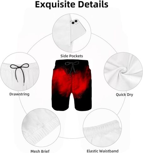 Mens Swim Trunks with Mesh Lining,Quick Dry Big Tall Board Shorts Swimsuit Beach Pants Swimwear Bathing Suits in Saudi Arabia