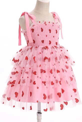 Odasdo Flower Girl Dress Kids Spaghetti Strap Tie Tie-Counder Smocked A-Line Tutu Tulle Tiered Dress Dresses Fecys Second in Kuwait