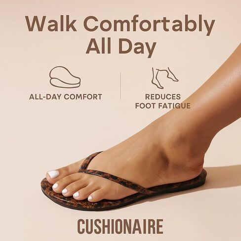 CUSHIONAIRE Cruise Lightweight Womens Flip Flops, Comfortable Beach Sandals for Women with Cushioned Footbed & Flexible Slip On Design in Saudi Arabia