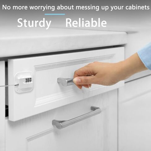Fridge Lock Refrigerator Freezer Childproof Locks for Cabinets and Drawers Easy Install No Keys Needed Combo Lock Multifunctional Child Safety Cabinet Locks in Saudi Arabia