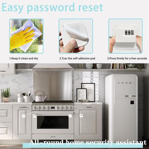 Fridge Lock Refrigerator Freezer Childproof Locks for Cabinets and Drawers Easy Install No Keys Needed Combo Lock Multifunctional Child Safety Cabinet Locks in Saudi Arabia