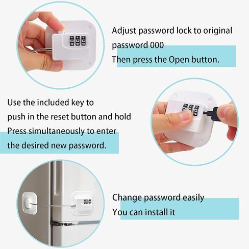 Fridge Lock Refrigerator Freezer Childproof Locks for Cabinets and Drawers Easy Install No Keys Needed Combo Lock Multifunctional Child Safety Cabinet Locks in Saudi Arabia