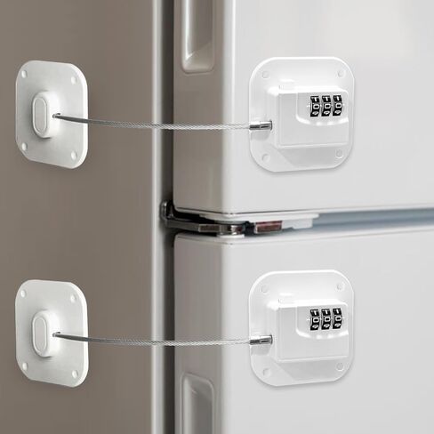 Fridge Lock Refrigerator Freezer Childproof Locks for Cabinets and Drawers Easy Install No Keys Needed Combo Lock Multifunctional Child Safety Cabinet Locks in Saudi Arabia