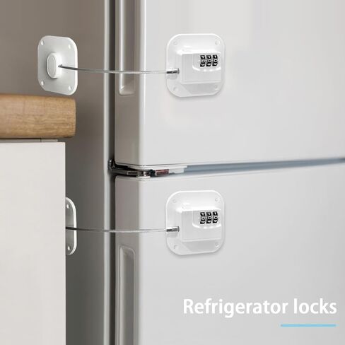 Fridge Lock Refrigerator Freezer Childproof Locks for Cabinets and Drawers Easy Install No Keys Needed Combo Lock Multifunctional Child Safety Cabinet Locks in Saudi Arabia