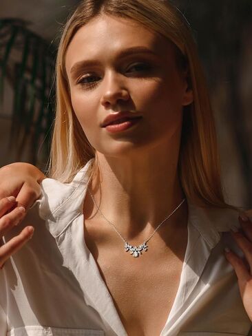 SWEETV Cubic Zirconia Wedding Bridal Backdrop Necklace for Brides, Crystal Dainty Back Necklace, Body Chain Jewelry for Women Prom in Saudi Arabia
