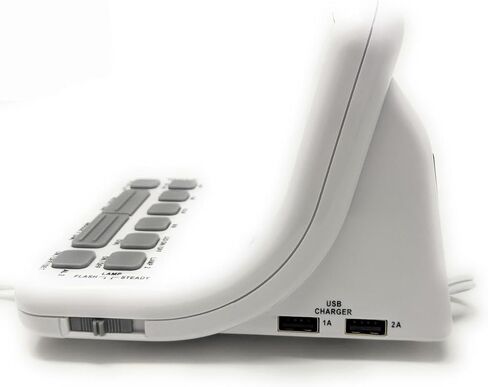 Futuristic 2 Silent Alarm Clock with Bright Flashing LED Lights for Deaf, Hard of Hearing, Heavy Sleepers | Dual Alarms, Built-in USB Chargers | Wake Up Gently in Saudi Arabia