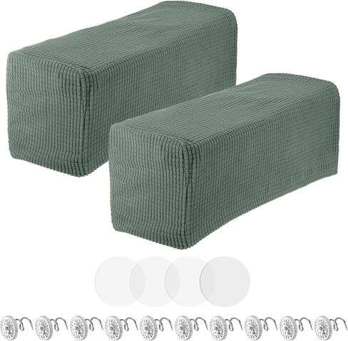 uxcell 2pcs Couch Arm Covers, Armchair Sofa Arm Covers with Twist Pin, Anti-Slip Furniture Protector Slipcovers for Chairs/Sofas, Matcha Green in Saudi Arabia