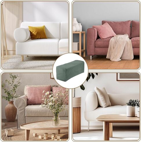 uxcell 2pcs Couch Arm Covers, Armchair Sofa Arm Covers with Twist Pin, Anti-Slip Furniture Protector Slipcovers for Chairs/Sofas, Matcha Green in Saudi Arabia