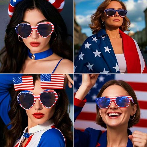 Eyegla Bulk American Sunglasses USA Flag Sunglasses Classic Patriotic Sunglasses 4th of July Party Supplies in Kuwait