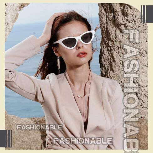 12 زوجًا من 80 عامًا ، Cat Eyber Visor Sunglasses Cat Eye Shield Glasses Excedsories for Women Men Men Style Costume Cosplay in Saudi Arabia