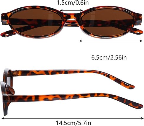 3 Pairs Retro Oval Cat Eye Sunglasses for Women 90s Designer Narrow Sunnies Y2k Trendy UV protection Sun Glasses in Kuwait