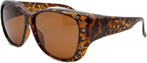 Fit Over Cat Eye Rhinestone Polarized Fashion Sunglasses for Women and Men in Saudi Arabia