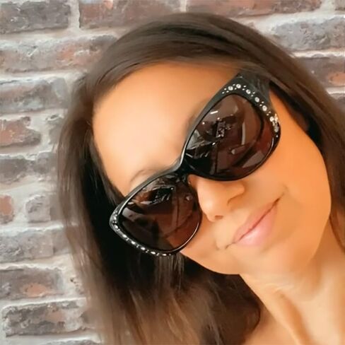 Fit Over Cat Eye Rhinestone Polarized Fashion Sunglasses for Women and Men in Saudi Arabia