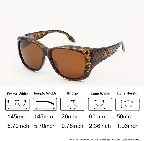 Fit Over Cat Eye Rhinestone Polarized Fashion Sunglasses for Women and Men in Saudi Arabia