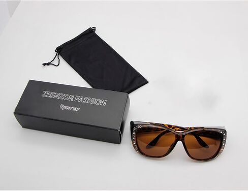 Fit Over Cat Eye Rhinestone Polarized Fashion Sunglasses for Women and Men in Saudi Arabia