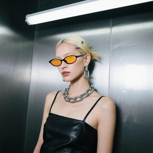 3 Pairs Retro Oval Cat Eye Sunglasses for Women 90s Designer Narrow Sunnies Y2k Trendy UV protection Sun Glasses in Kuwait