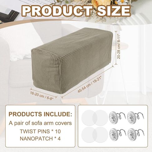 uxcell 2pcs Couch Arm Covers, Armchair Sofa Arm Covers with Twist Pin, Anti-Slip Furniture Protector Slipcovers for Chairs/Sofas, Matcha Green in Saudi Arabia