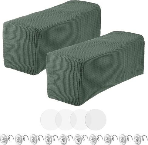 uxcell 2pcs Couch Arm Covers, Armchair Sofa Arm Covers with Twist Pin, Anti-Slip Furniture Protector Slipcovers for Chairs/Sofas, Matcha Green in Saudi Arabia