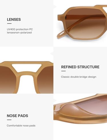 Sojos Retro Rectangle Aviator نظارات شمسية للنساء الرجال العصرية التسعينات كلاسيكية إطار مربع الظلال SJ2627 in Saudi Arabia