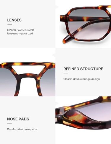 SOJOS Retro Rectangle Aviator Sunglasses for Women Men Trendy 90s Classic Square Frame Shades SJ2627 in Kuwait