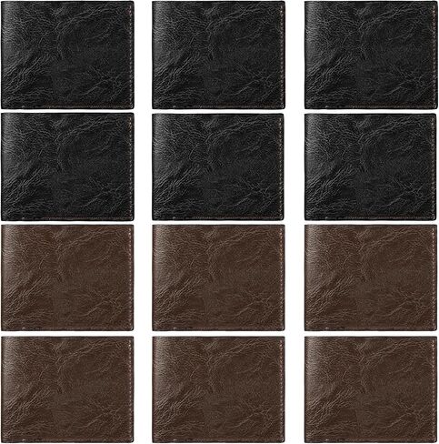 6 Pieces Wallet for Men,Leather Men's Wallets Bulk for DIY Engraving,With Money Clip,Card Holder(3 Black & 3 Light Brown) in Kuwait