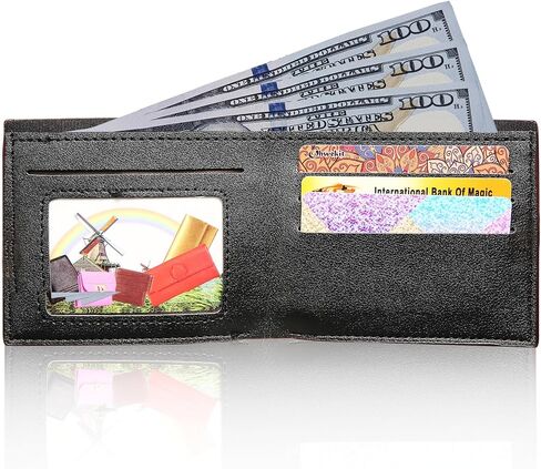 6 Pieces Wallet for Men,Leather Men's Wallets Bulk for DIY Engraving,With Money Clip,Card Holder(3 Black & 3 Light Brown) in Kuwait