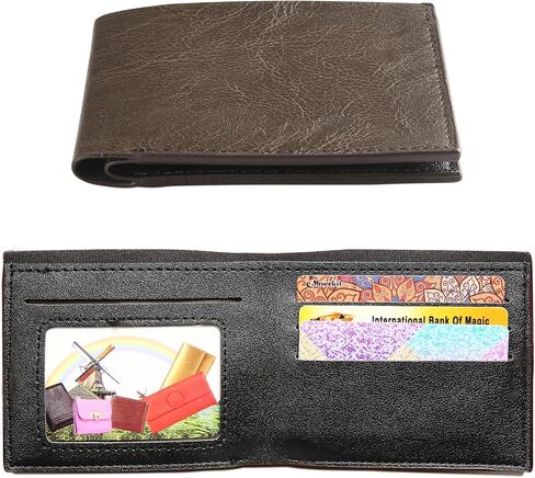 6 Pieces Wallet for Men,Leather Men's Wallets Bulk for DIY Engraving,With Money Clip,Card Holder(3 Black & 3 Light Brown) in Kuwait