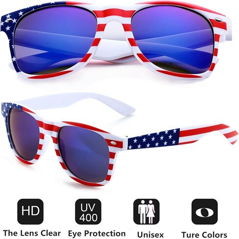 Eyegla Bulk American Sunglasses USA Flag Sunglasses Classic Patriotic Sunglasses 4th of July Party Supplies in Kuwait