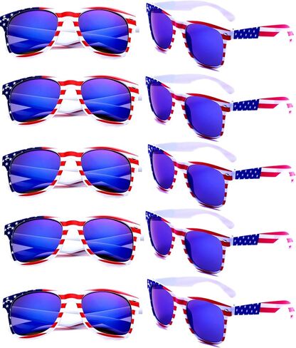 Eyegla Bulk American Sunglasses USA Flag Sunglasses Classic Patriotic Sunglasses 4th of July Party Supplies in Kuwait