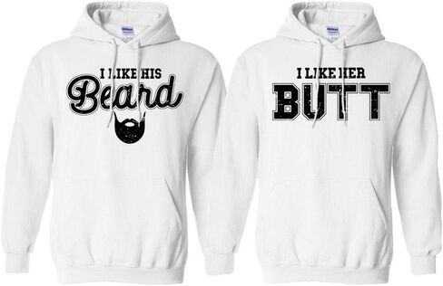 Beard Butt Matching Couples Duo Hoodie Sweatshirt Unisex in Saudi Arabia