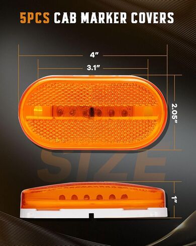 Cciyu 2pcs 4 "LED Trailer RV Camper Side Marker Lights Amber Rectangle Marker Marker Light in Saudi Arabia