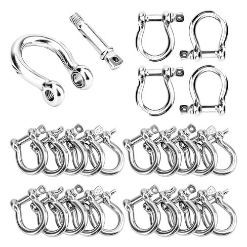 20 PCS 5/16 Inch D Ring Shackles, 304 Stainless Steel Anchor Shackle Lock, 8 mm Screw Pin Anchor Shackles for Towing, Trailer Chain Shackle for Industrial, Outdoor, Vehicle Recovery, 8 mm in Kuwait