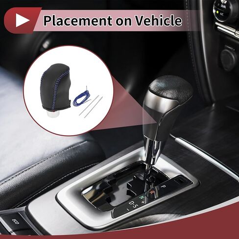 1 مجموعة مقبض الترس من أجل Hyundai Sonata 2011-2014 عصا تحول المقبض واقي الأسود الأزرق من الجلد in Saudi Arabia