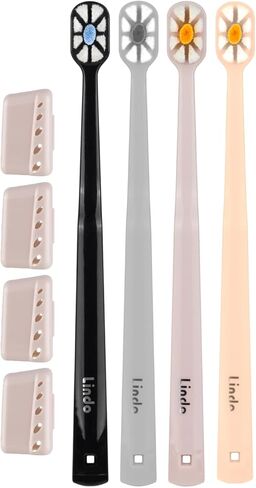 Lindo Polishing Toothbrush - for Sensitive Gums and Teeth, 12000+ Ultra Fine Bristles, Soft and Gentle, Deep Clean, Pack of 4 in Kuwait