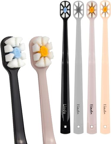 Lindo Polishing Toothbrush - for Sensitive Gums and Teeth, 12000+ Ultra Fine Bristles, Soft and Gentle, Deep Clean, Pack of 4 in Kuwait