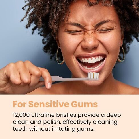Lindo Polishing Toothbrush - for Sensitive Gums and Teeth, 12000+ Ultra Fine Bristles, Soft and Gentle, Deep Clean, Pack of 4 in Kuwait