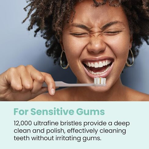Lindo Polishing Toothbrush - for Sensitive Gums and Teeth, 12000+ Ultra Fine Bristles, Soft and Gentle, Deep Clean, Pack of 4 in Kuwait