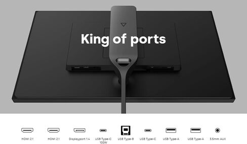 شاشة Dough Spectrum One مقاس 27 بوصة بدقة 4K HDR وسرعة 144 هرتز مع قاعدة توصيل USB-C (زجاج Gorilla، الشاشة فقط) in Kuwait