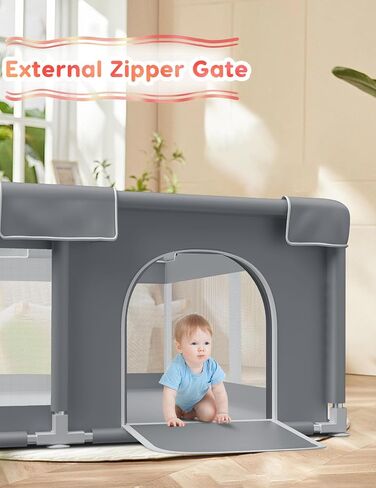 65×65 Inch Stylish Hexagonal Baby Playpen, Soft Play Pen for Babies and Toddlers, Safe Anti-Fall Baby Play Yards, Indoor & Outdoor Sturdy Safety Baby Activity Center, Baby Fence with Breathable Mesh in Saudi Arabia