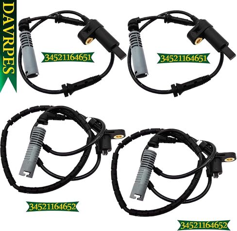 4PCS 34521164651+34521164652 Front Rear Left or Right ABS Wheel Speed Sensor for B M W 328i 328Ci 323i M3 Replace#34521164370｜SU11965｜ALS450｜5S10512｜ALB241｜34521165609｜ALS447｜5S10513 in Saudi Arabia