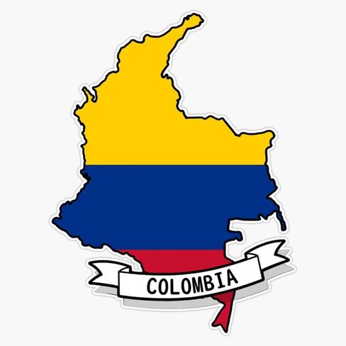 Magnet Colombia Flag Map Magnet Vinyl Decal Sticker 5" in Saudi Arabia