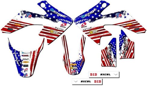 2013-2025 CRF 50F Merica USA SENGE Graphics KIT COMPLICE مع RIDER I.D. متوافق مع هوندا in Saudi Arabia