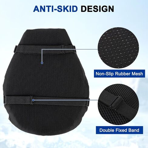 Motorcycle Passenger Cushion - Black Pillion Cushion with 8 Suction Cups, Suitable for Sports Cars Such as Harley Davidson in Saudi Arabia