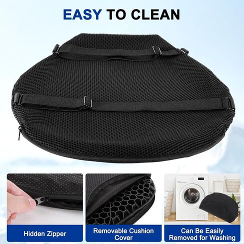 Motorcycle Passenger Cushion - Black Pillion Cushion with 8 Suction Cups, Suitable for Sports Cars Such as Harley Davidson in Saudi Arabia