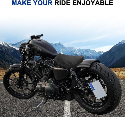 Motorcycle Passenger Cushion - Black Pillion Cushion with 8 Suction Cups, Suitable for Sports Cars Such as Harley Davidson in Saudi Arabia