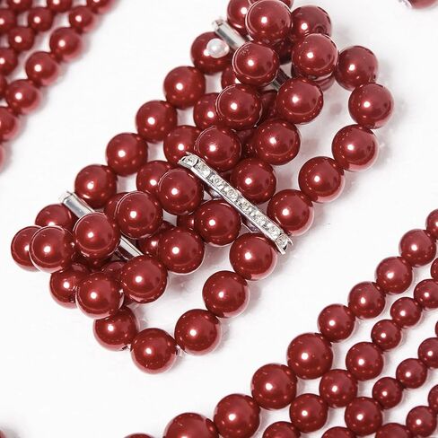 Multi Layer Pearl Strand Costume Jewelry Sets Necklace Bracelet and Earrings Jewelry Set in Saudi Arabia
