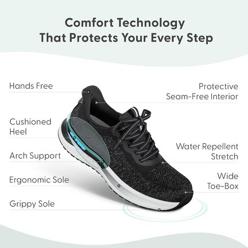 Orthofeet Nira Orthopedic Women's Sneaker | Hands-Free Water-Repellent Slip-On Stretchable Walking Shoe with Soft Padded Ergonomic Cushioning, Arch Support, Wide Toe Box in Saudi Arabia