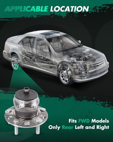 Scitoo Wheel Bearing and Hub Assembly Set 2 Pack Fits for Dodge Avenger 2008-2014 Bear Hub Bearing with 5 Lugs 512332 in Saudi Arabia