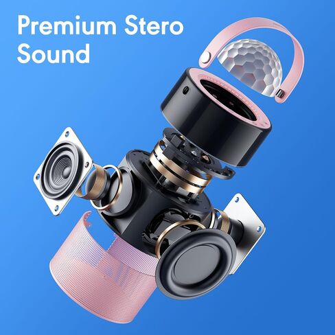 Karaoke Machine, Mini Portable Bluetooth Speaker Wireless with 2 Wireless Mics for Adults Kids Singing Machine, Disco LED Lights for Travel Girls Boys Home Party Gifts (Pink) in Saudi Arabia