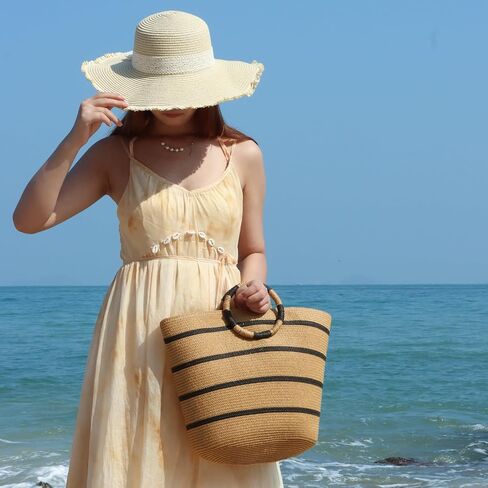 SUKUTU Large Straw Tote Bag for Women Rattan Woven Handbag Summer Beach Vacation Bag Crochet Tote in Saudi Arabia